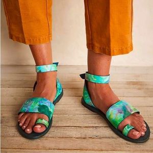 Free People Sun Peaks Tie Dye Leather Sandals Size 9